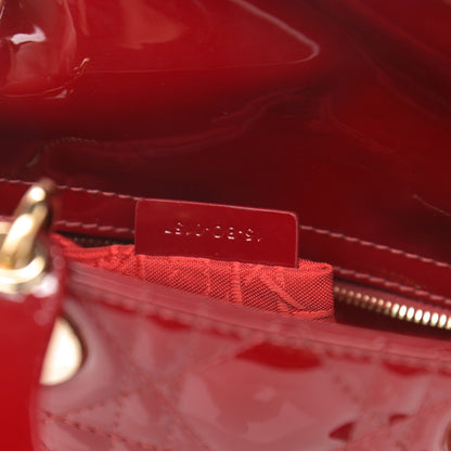 Christian Dior Patent Cannage Mini Lady Dior Red 7 of 10