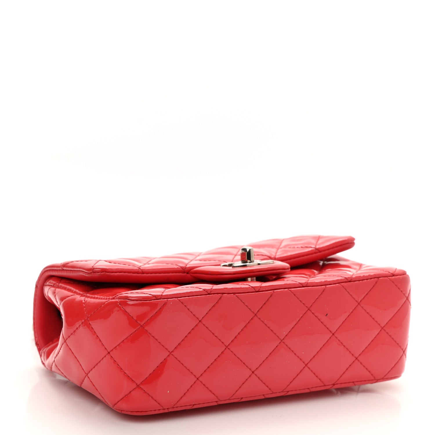 Chanel Patent Calfskin Quilted Mini Rectangular Flap Red 3 of 12