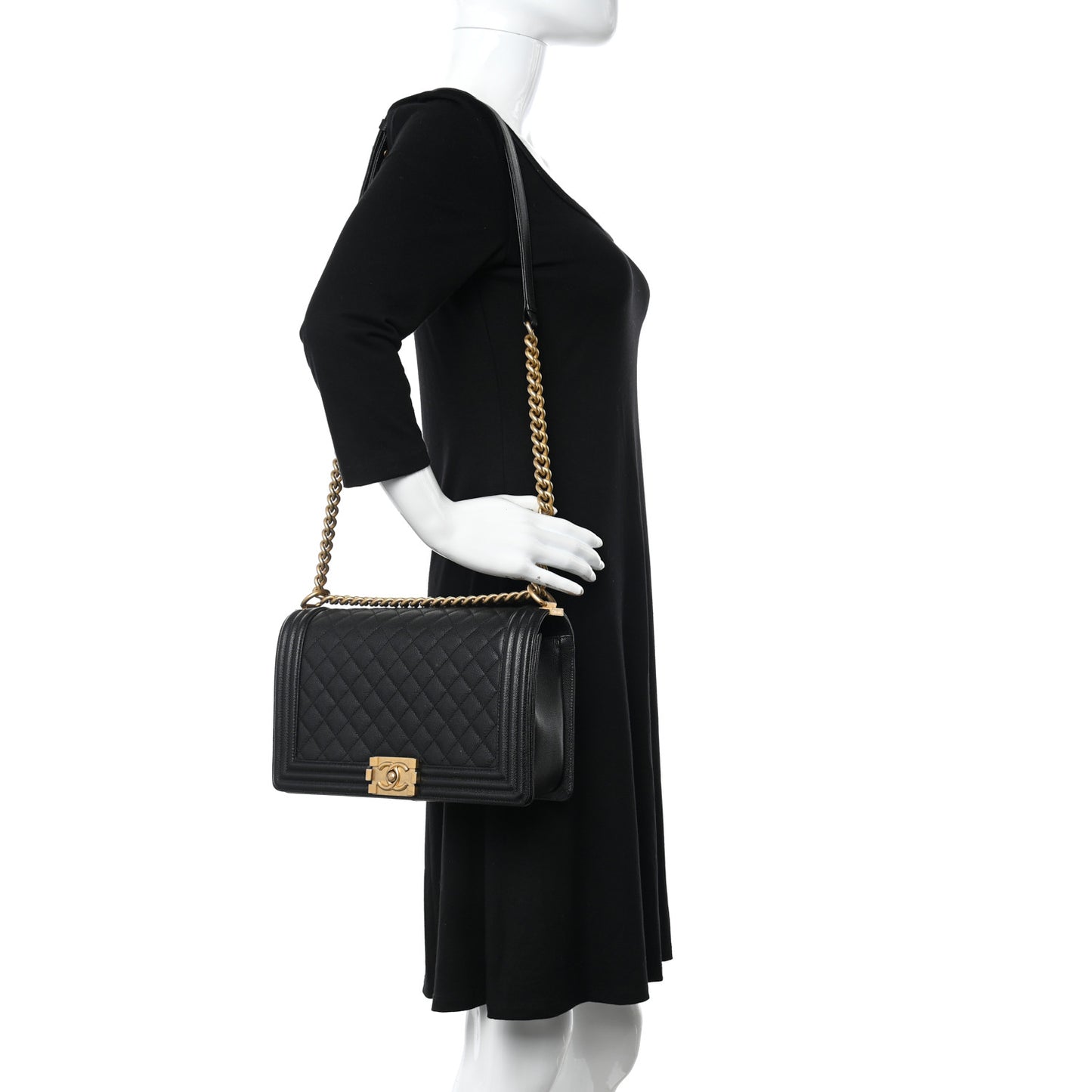 Caviar Quilted New Medium Boy Flap Black