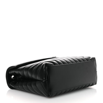 Saint Laurent Calfskin Y Quilted Monogram Monochrome Medium Loulou Chain Satchel Black 4 of 12