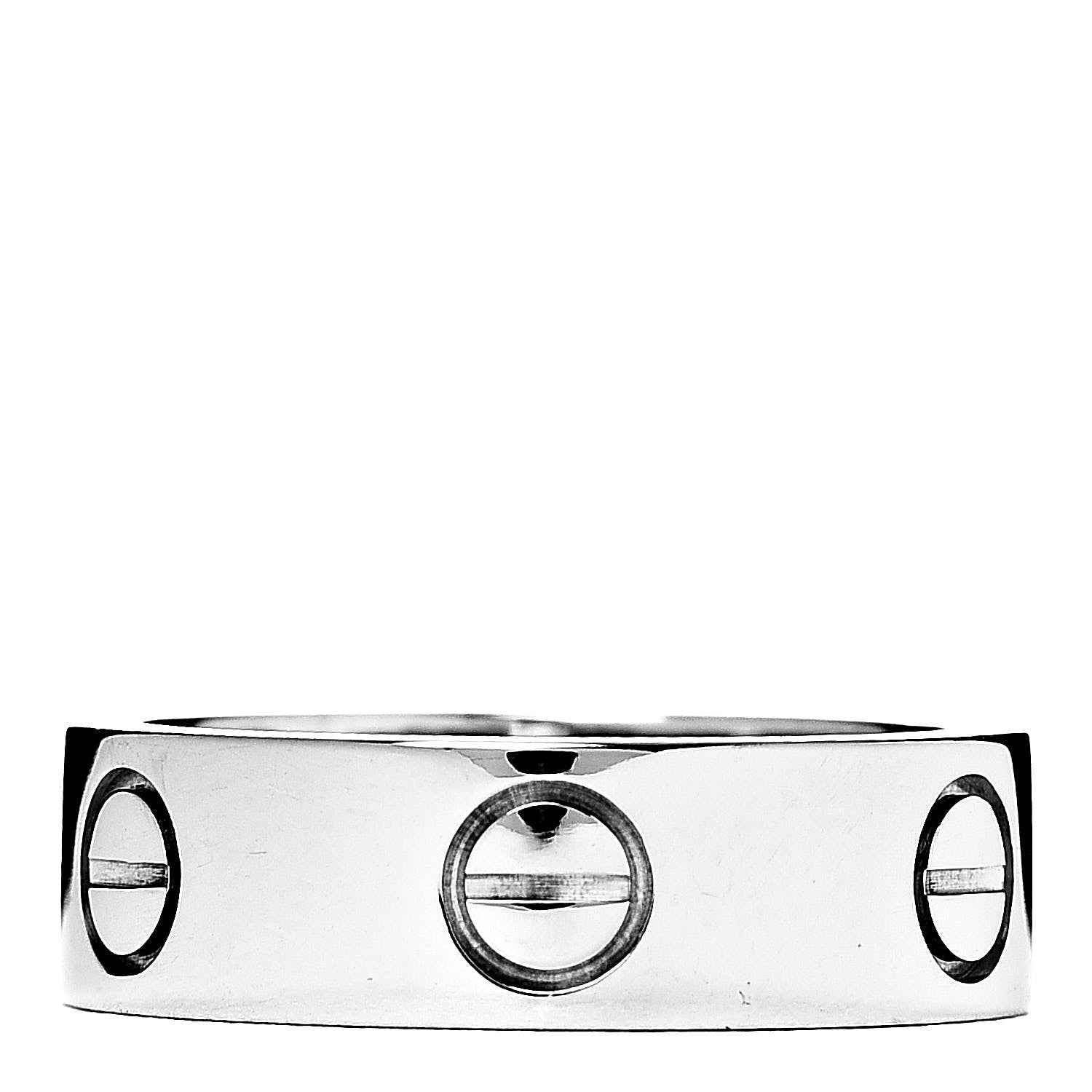Cartier 18K White Gold 5.5mm LOVE Ring 49 4.75 1 of 4