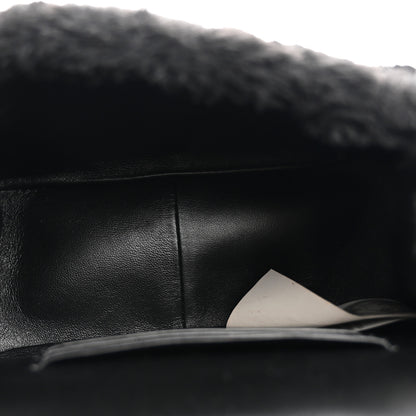 Versace Faux Fur Quilted Virtus Shoulder Bag Black 5 of 8