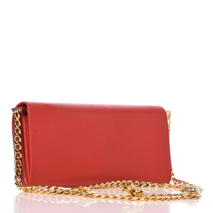 Prada Vitello Move Metal Oro Chain Wallet Lacca 3 of 9