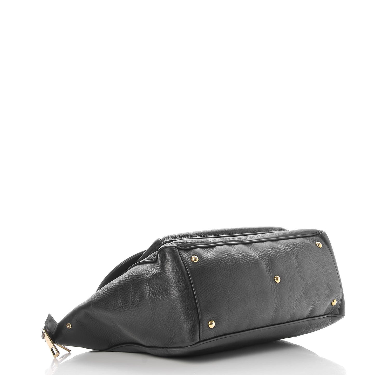 Pebbled Calfskin Medium 1973 Top Handle Satchel Black