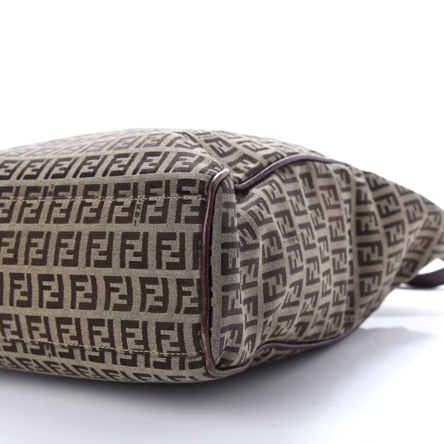 Fendi Zucchino Vitello Tote Mogano Panna Bruciato 10 of 11