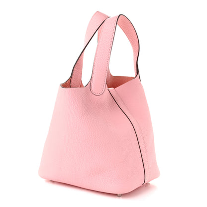 Hermes Taurillon Clemence Picotin Lock 18 PM Rose Sakura 3 of 12