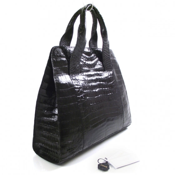 Crocodile Large Tote Black
