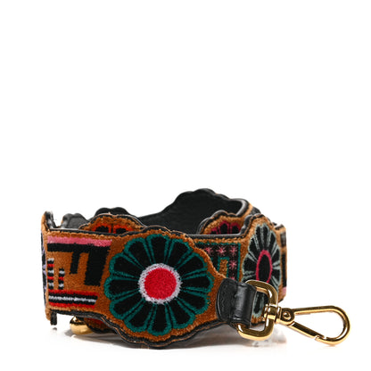 Fendi Velvet Vitello Dolce Fun Fair Embroidered Strap You Tobacco Multicolor 1 of 4