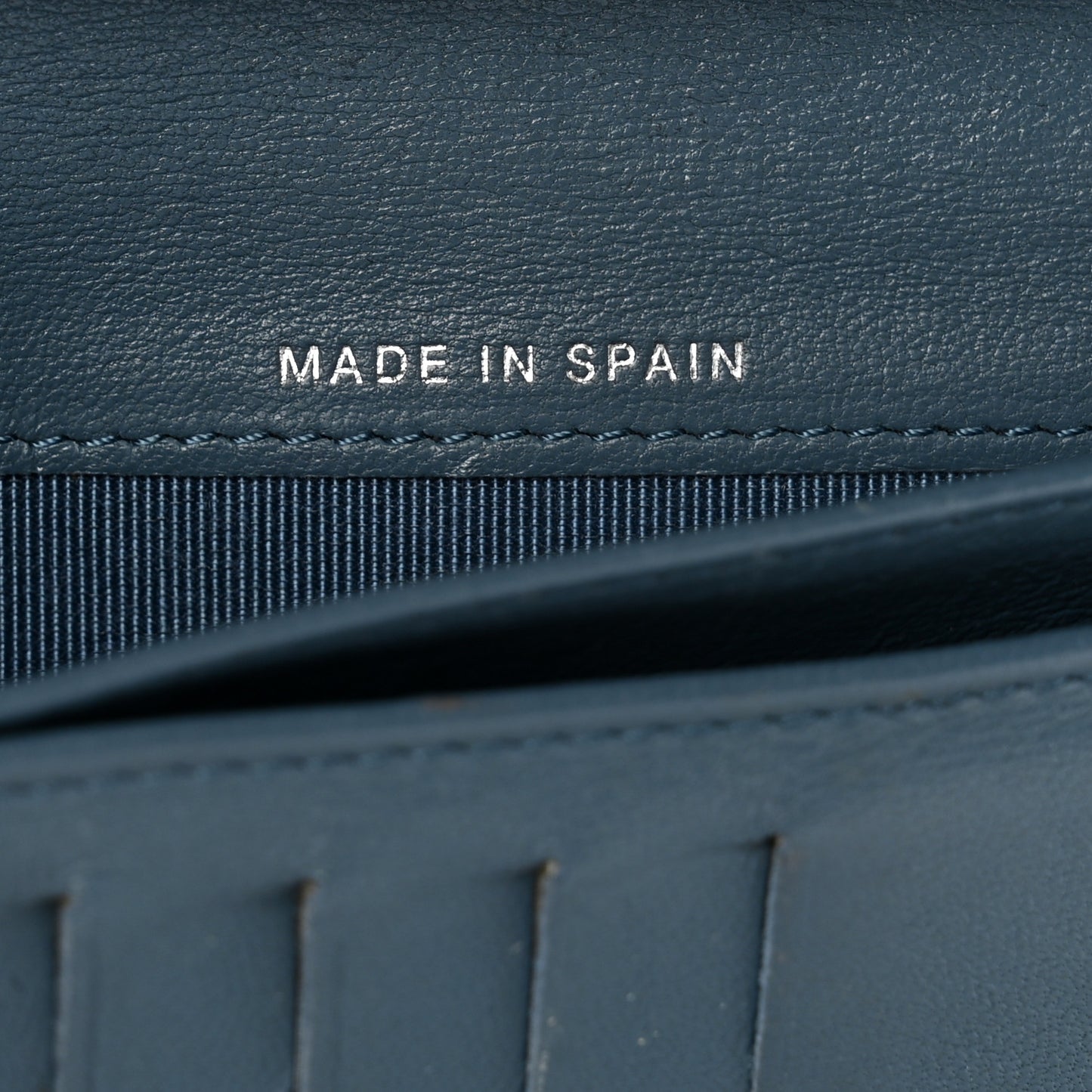 Lambskin Quilted Yen Wallet Blue
