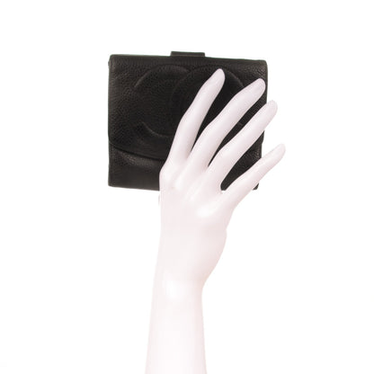 Chanel Caviar Timeless CC Compact French Wallet Black 2 of 7
