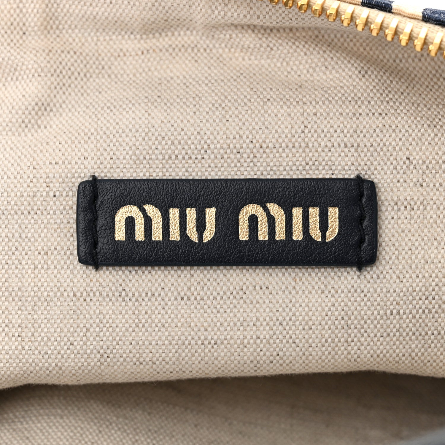 Miu Miu Jacqaurd Striped Pouch Beige Baltic Blue 6 of 10