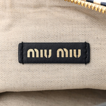 Miu Miu Jacqaurd Striped Pouch Beige Baltic Blue 6 of 10