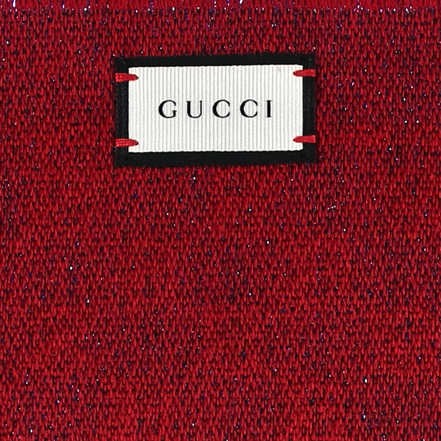 Wool Silk Jacquard GG Monogram Stenix Scarf Red Sky Blue