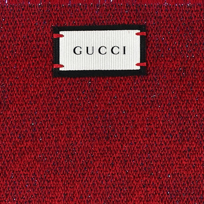 Gucci Wool Silk Jacquard GG Monogram Stenix Scarf Red Sky Blue 4 of 4