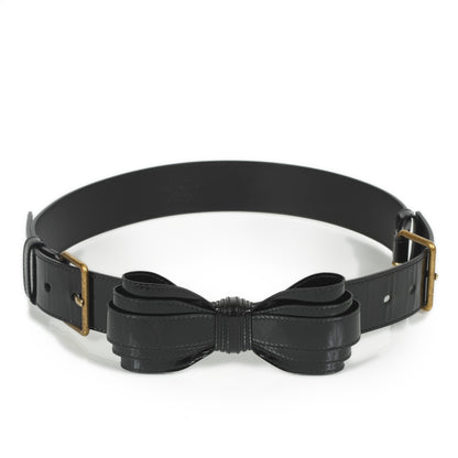 Saint Laurent Patent Leather Bow Belt Black 75 30 1 of 7
