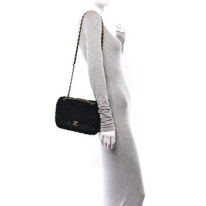 Chanel Shearling Lambskin Quilted Furry Coco Flap Black 2 of 11