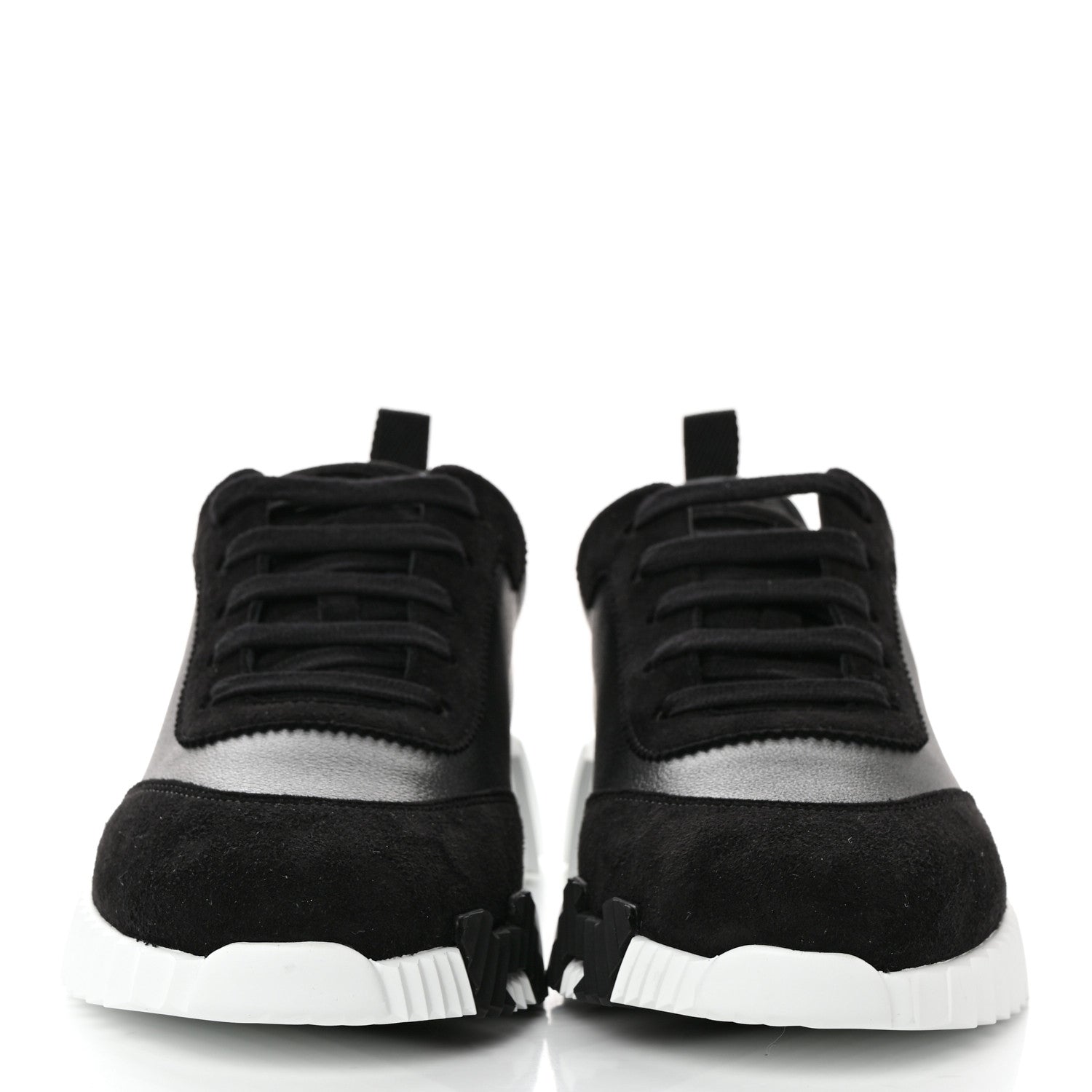 Hermes Goatskin Suede Goatskin Bouncing Sneakers 39 Black 2 of 8