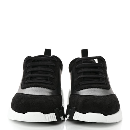 Hermes Goatskin Suede Goatskin Bouncing Sneakers 39 Black 2 of 8