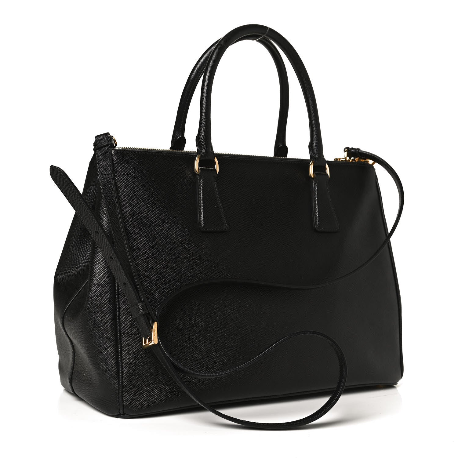 Prada Saffiano Medium Galleria Double Zip Tote Black 2 of 14