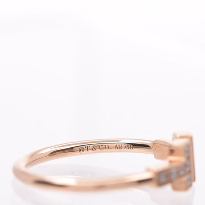 Tiffany 18K Rose Gold Diamond T Wire Ring 52 6 5 of 5
