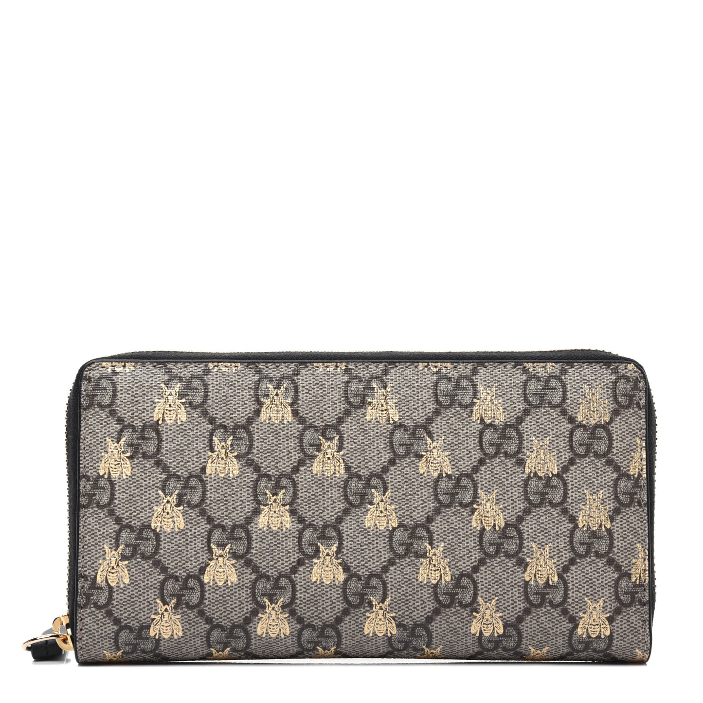 GG Supreme Monogram Bees Zip Around Wallet