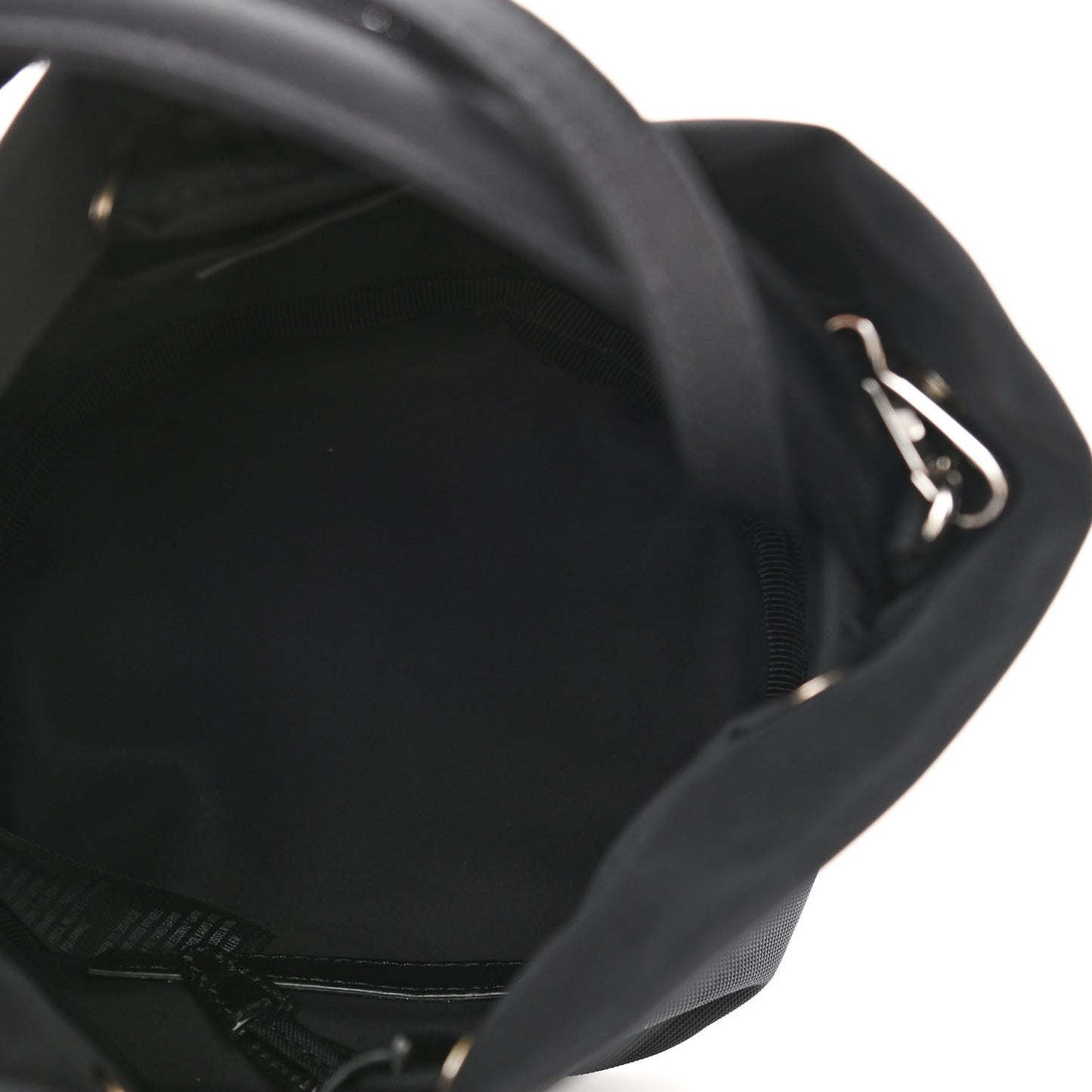 Recycled Sport Nylon Logo Embroidered Wheel Drawstring Bucket Bag Black Pink