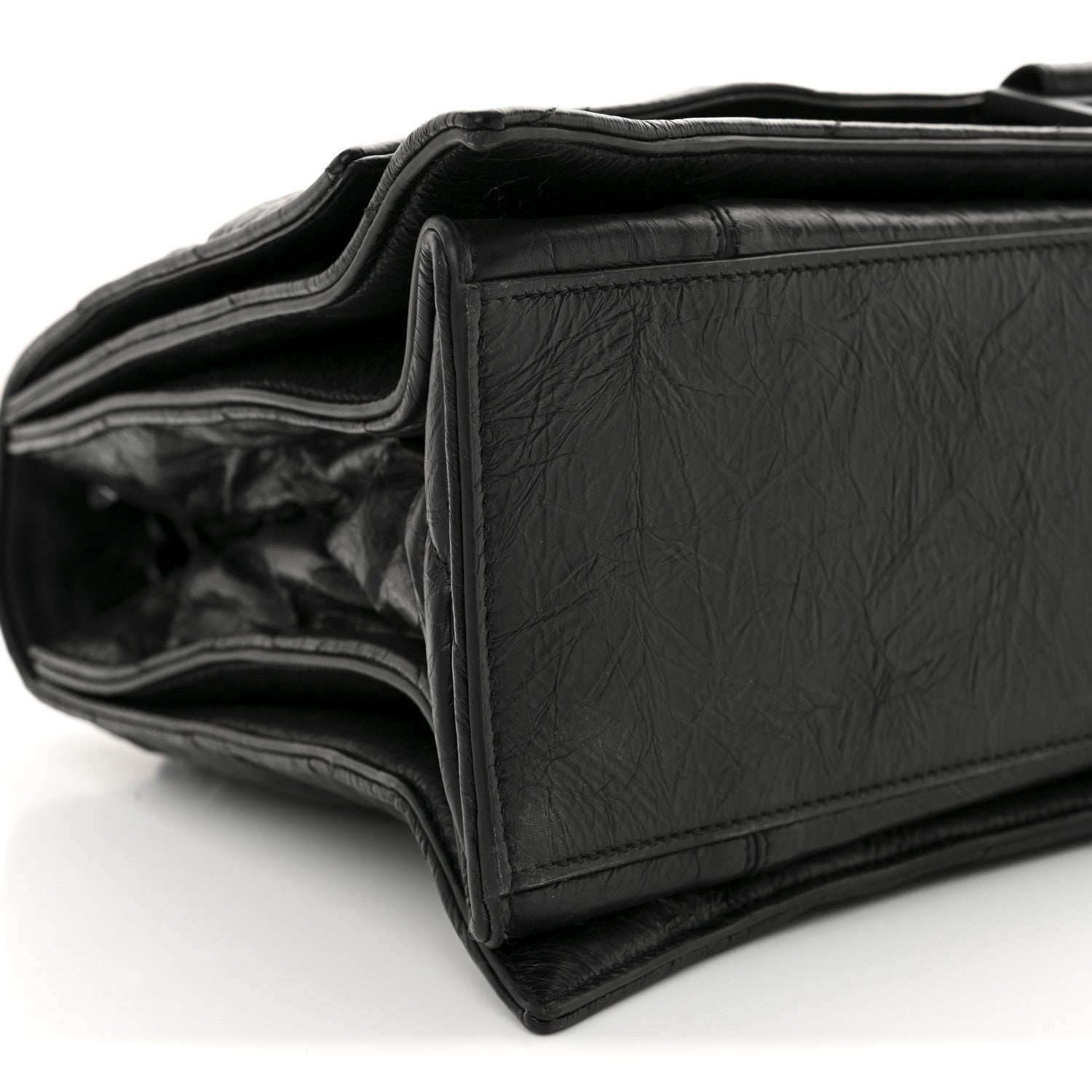 Balenciaga Crushed Calfskin Quilted Matte Black Hardware Large Crush Chain Bag Black 23 of 31