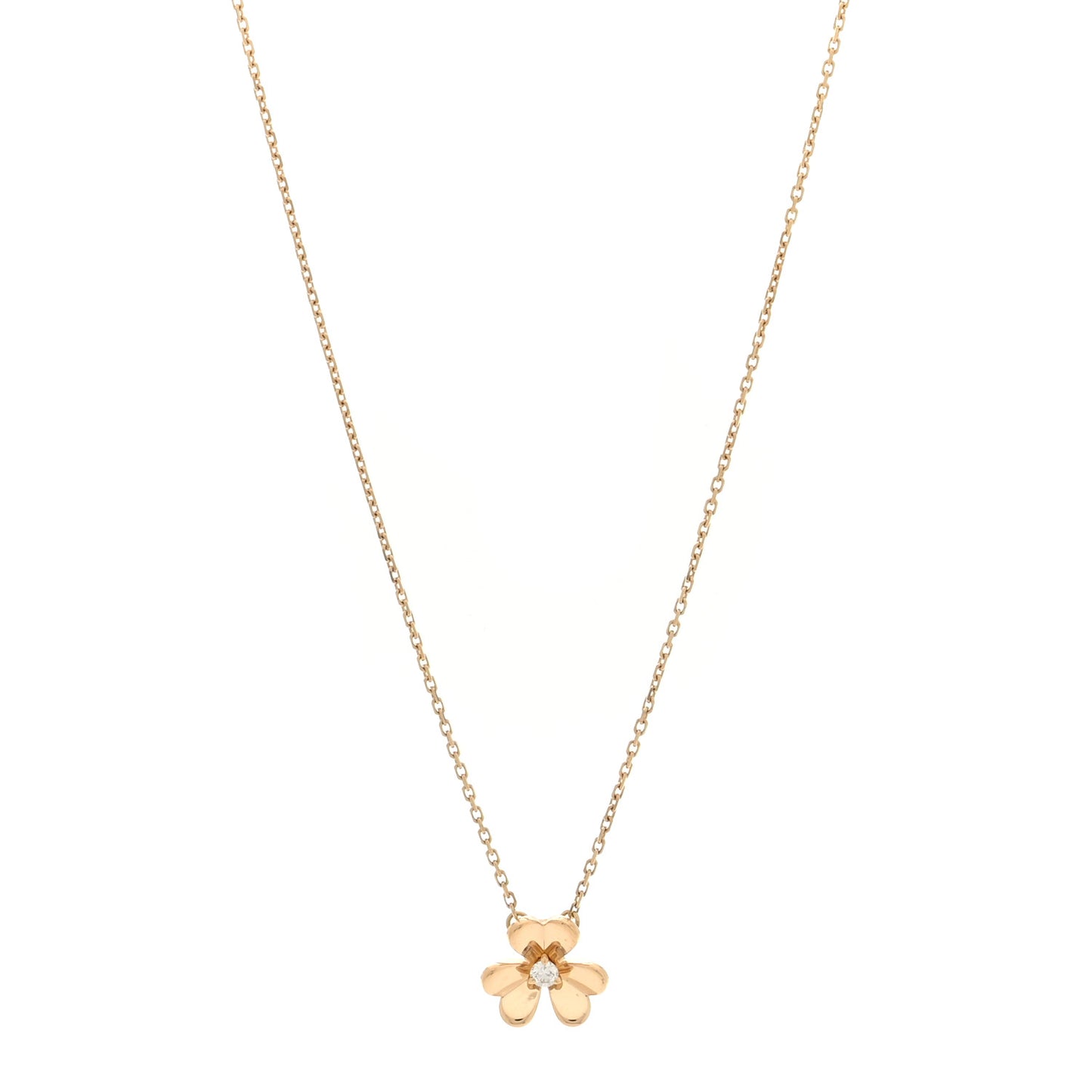 18K Yellow Gold Diamond Mini Frivole Pendant Necklace