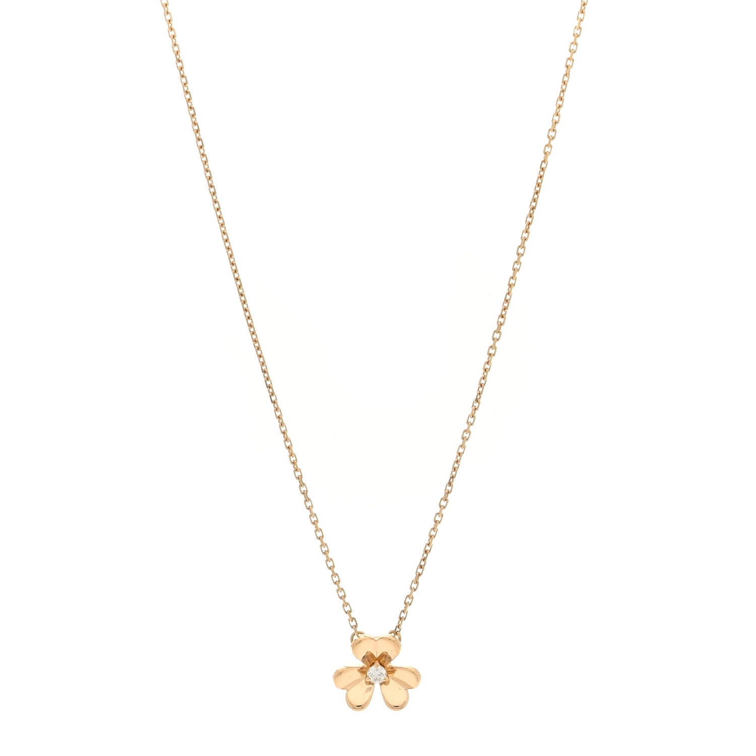 Van Cleef & Arpels 18K Yellow Gold Diamond Mini Frivole Pendant Necklace 1 of 5
