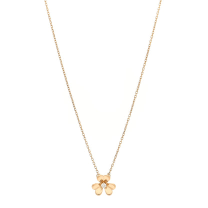 Van Cleef & Arpels 18K Yellow Gold Diamond Mini Frivole Pendant Necklace 1 of 5