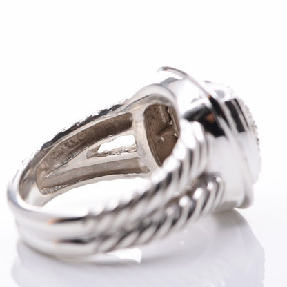 David Yurman Sterling Silver Diamond 11mm Albion Pave Ring 56 7.5 6 of 6