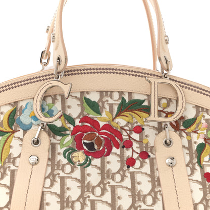 Christian Dior Monogram Vintage Flowers Frame Satchel Beige 8 of 13
