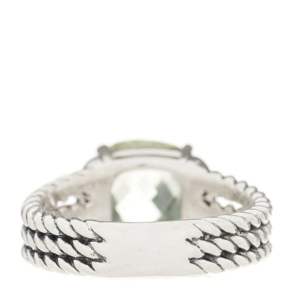 David Yurman Sterling Silver Diamond Prasiolite 10mm Petite Wheaton Ring 51 5.75 3 of 4