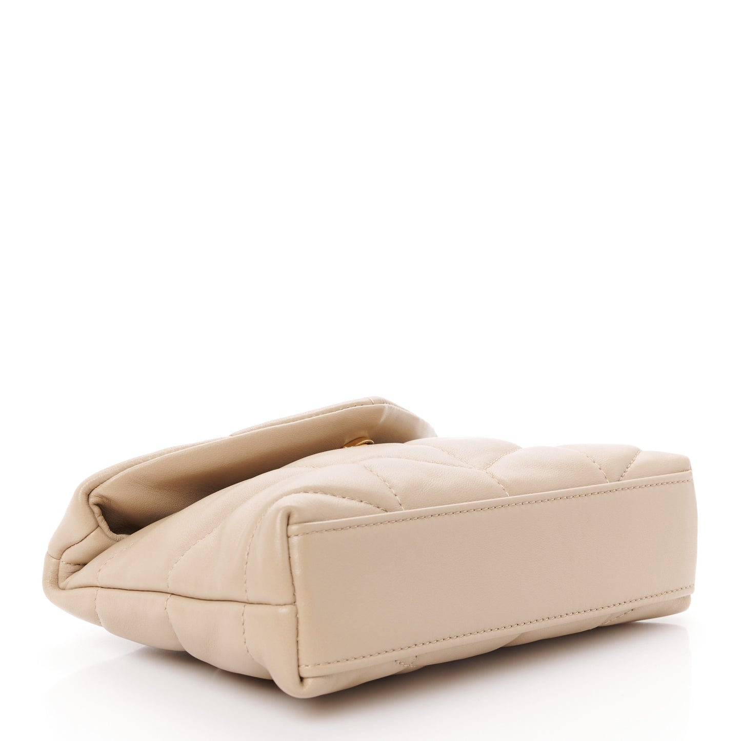 Lambskin Monogram Loulou Puffer Pouch Clutch Dark Beige