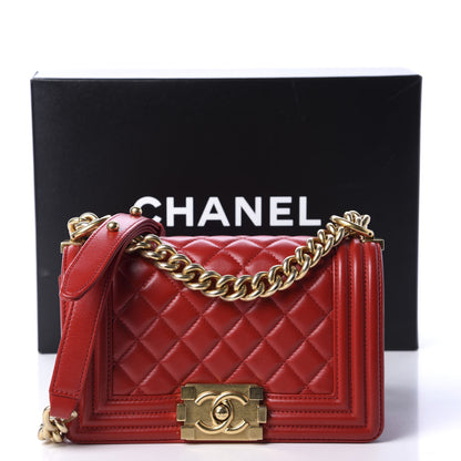 Chanel Lambskin Quilted Small Boy Flap Red 11 of 11