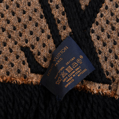 Louis Vuitton Wool Silk Monogram Giant Jungle Logomania Shine Scarf Black 7 of 7