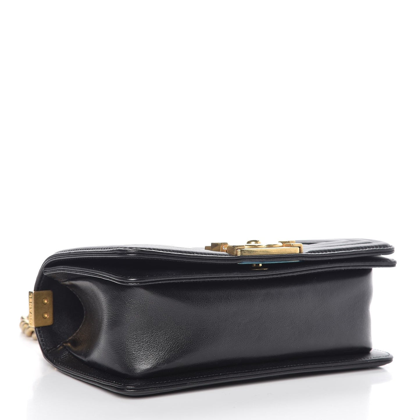 Calfskin Quilted Small Boy Flap Black