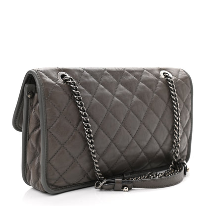 Chanel Calfskin Medium Casual Riviera Flap Dark Grey 3 of 10