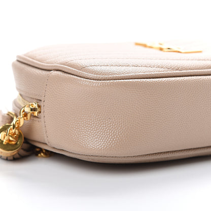 Saint Laurent Grain De Poudre Matelasse Monogram Mini Lou Camera Bag Dark Beige 8 of 10