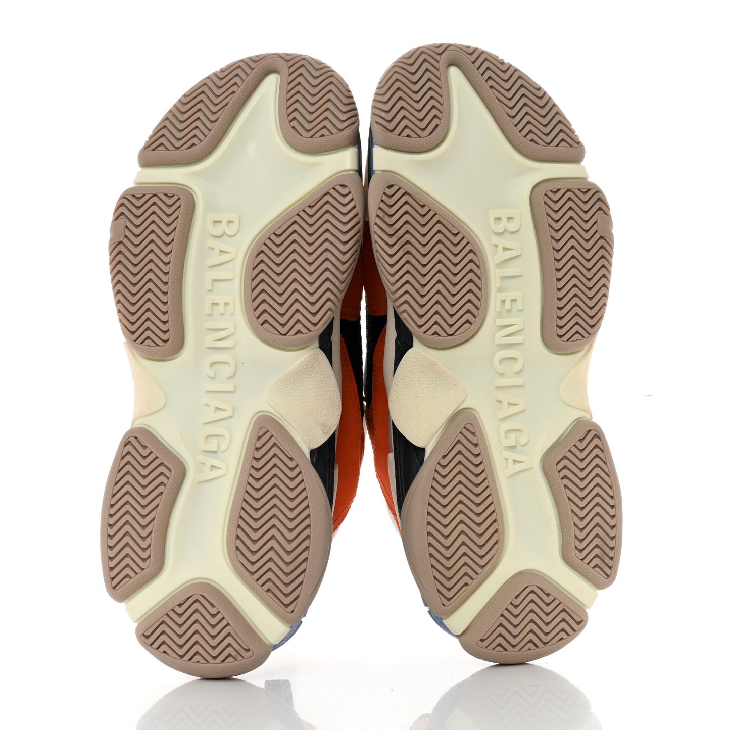 Mesh Nubuck Womens Triple S Sneakers 36 Orange Gris Black
