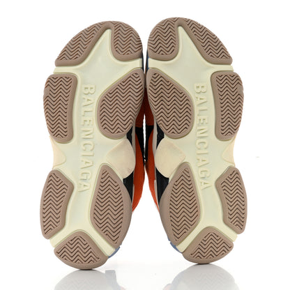 Balenciaga Mesh Nubuck Womens Triple S Sneakers 36 Orange Gris Black 5 of 8