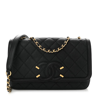 Chanel Caviar Quilted Small CC Filigree Flap Black 1 of 10