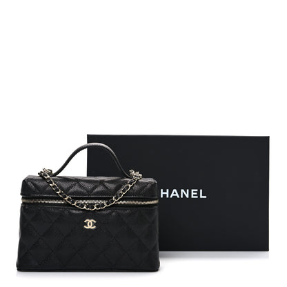 Chanel Caviar Quilted Top Handle Slim Vanity With Chain Black 11 of 11