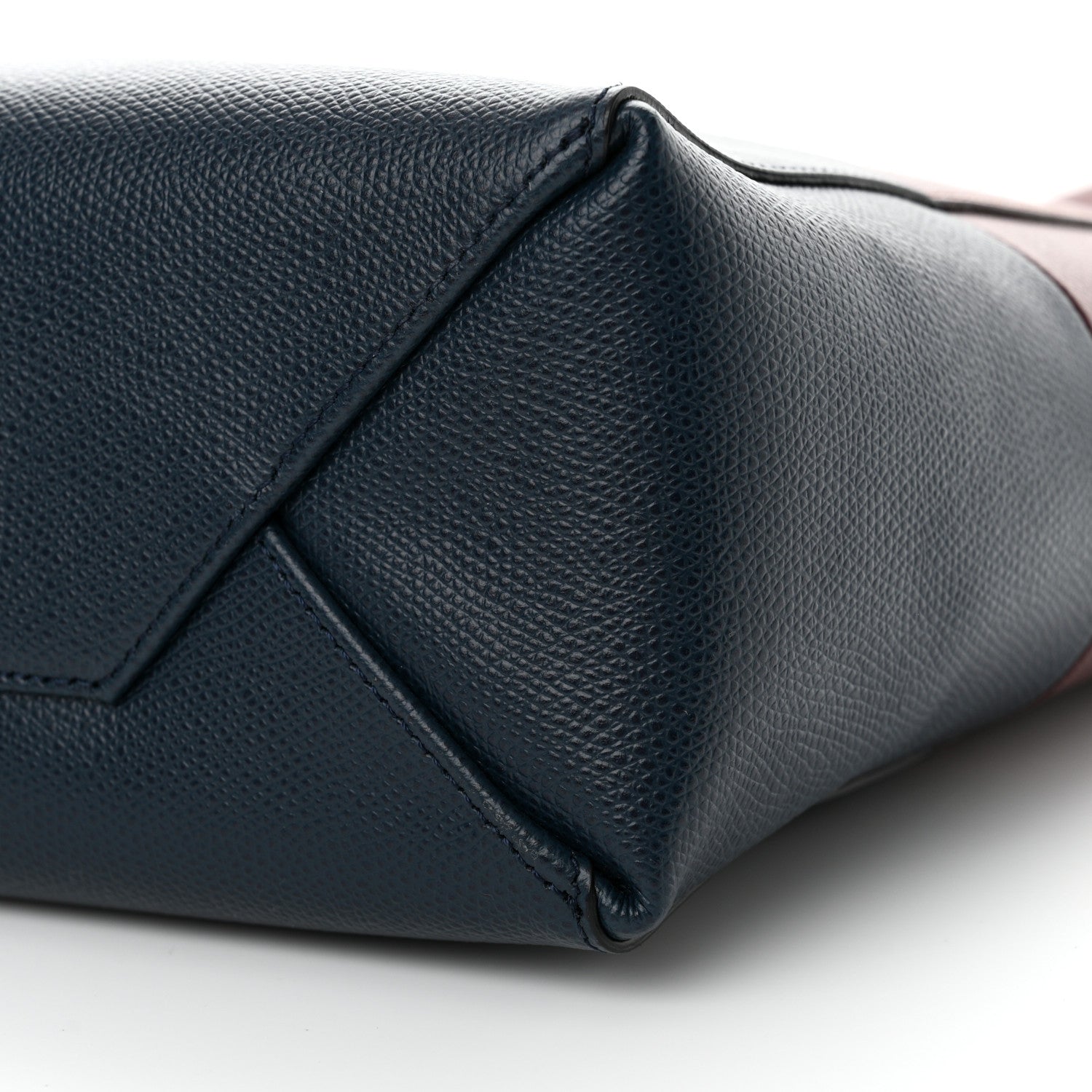 Celine Grained Calfskin Small Vertical Bi-Cabas Navy Burgundy 10 of 10