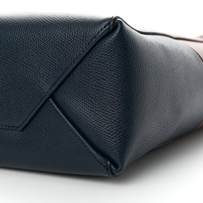 Celine Grained Calfskin Small Vertical Bi-Cabas Navy Burgundy 10 of 10