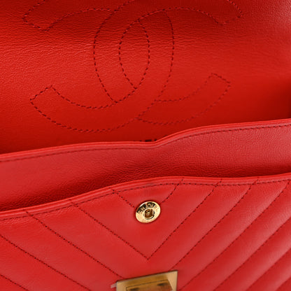 Chanel Calfskin Chevron Quilted 2.55 Reissue 225 Flap Red 12 of 15