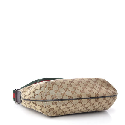 Gucci Monogram Web Medium Half Moon Hobo Dark Brown 4 of 10
