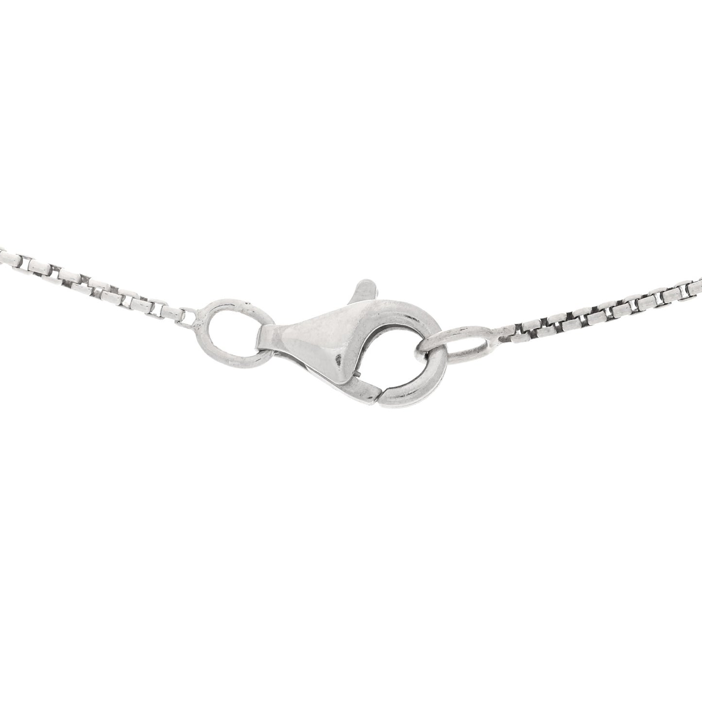 Sterling Silver Diamond Prasiolite 9mm Petite Chatelaine Pendant Necklace