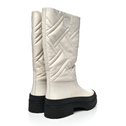 Hermes Goatskin Quilted Fuji Boots  40 Beige Glasie 4 of 8