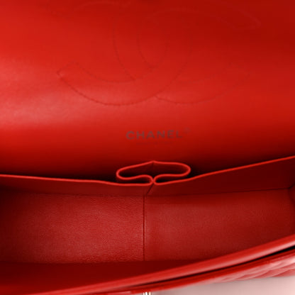 Chanel Patent Quilted Jumbo Double Flap Red 6 of 12